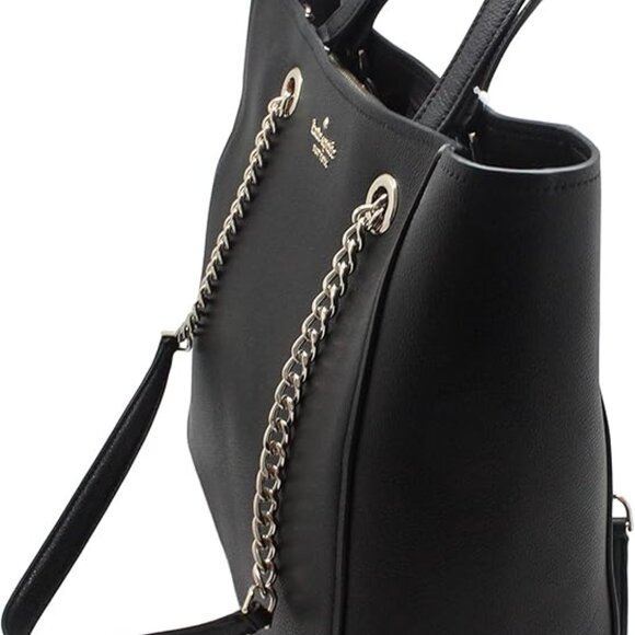 Kate Spade Infinite Black Leather Tote with Chain Strap